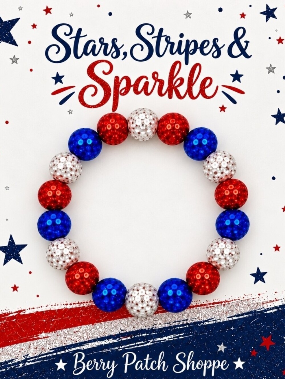 4th of July American Flag Memorial Election President's Day Bracelet